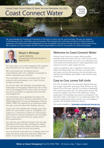 Coast Connect Water and Sewer Newsletter Q1 July 2025